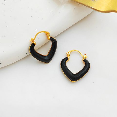 Simple Style Geometric Copper Earrings Enamel Copper Earrings