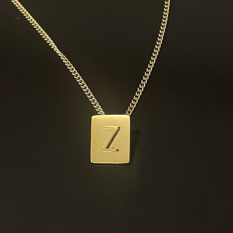 Retro Letter Stainless Steel Necklace Plating Stainless Steel Necklaces