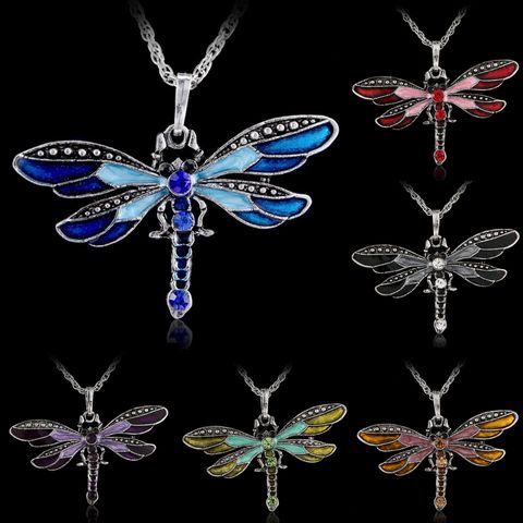 Fashion Dragonfly Alloy Plating Rhinestone Necklace