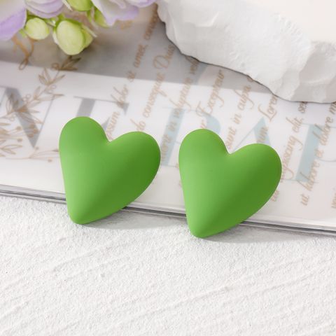 Wholesale Jewelry 1 Pair Cute Heart Shape Alloy Resin Ear Studs