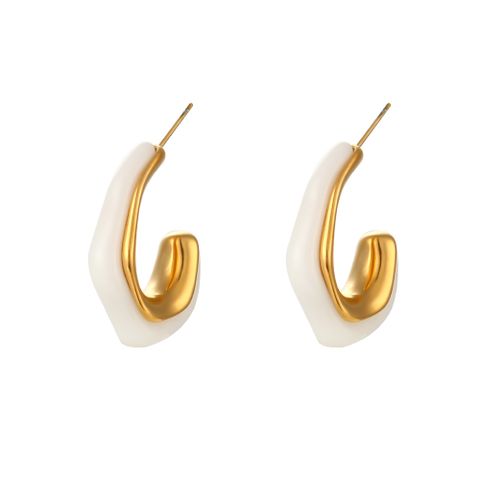 Vintage Style C Shape U Shape Plating Stainless Steel Arylic Gold Plated Ear Studs