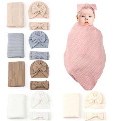Moda Color Sólido Poliéster Ropa De Bebé