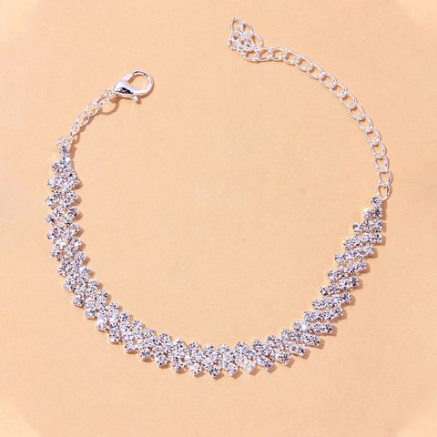 Simple Style Geometric Rhinestone Gem Anklet