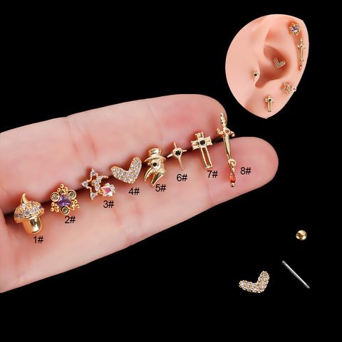 Fashion Geometric Copper Plating Ear Studs