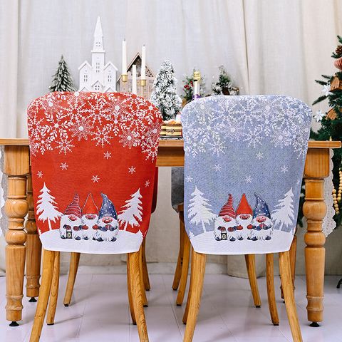 Christmas Santa Claus Snowflake Nonwoven Party Chair Cover