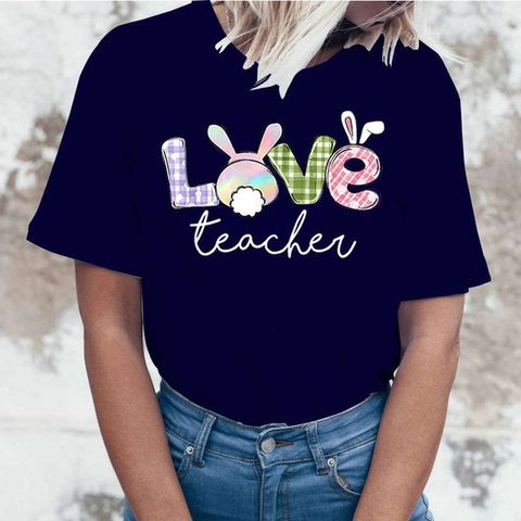 Women's T-shirt Short Sleeve T-shirts Printing Streetwear Letter