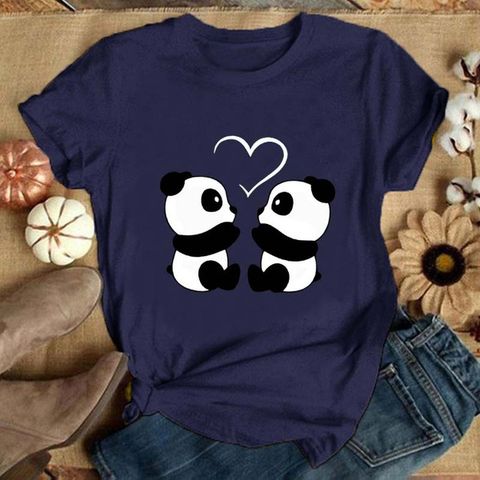 Women's T-shirt Short Sleeve T-shirts Printing Streetwear Panda