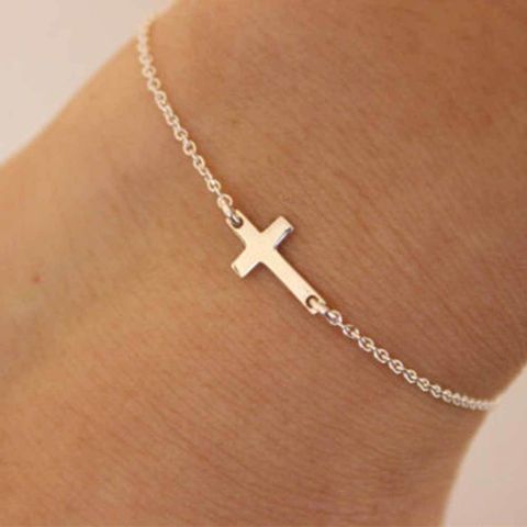Simple Style Cross Alloy Plating Alloy Anklet
