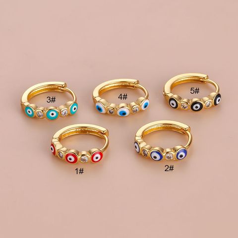 Ear Cartilage Rings & Studs Ethnic Style Devil'S Eye Copper Plating