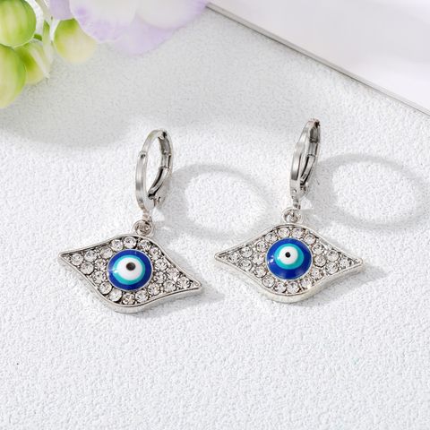 Wholesale Jewelry 1 Pair Simple Style Devil's Eye Alloy Zircon Drop Earrings
