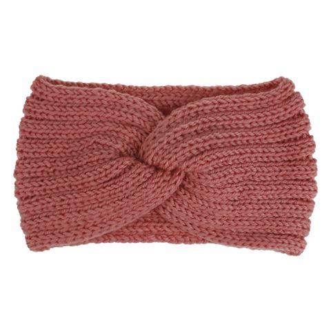 Women's Fashion Waves Solid Color Wool Hair Band