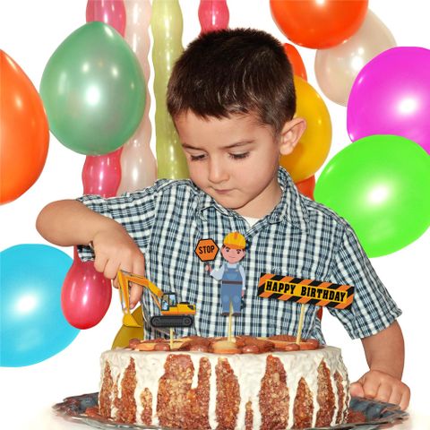 Birthday Cartoon Paper Party Cake Decorating Supplies