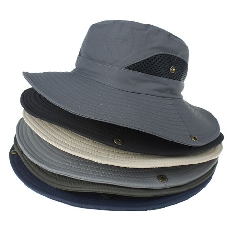 Unisex Simple Style Solid Color Elastic Drawstring Design Flat Eaves Sun Hat