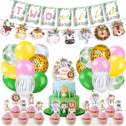 Birthday Animal Letter Paper Party Balloon Cake Decorating Supplies