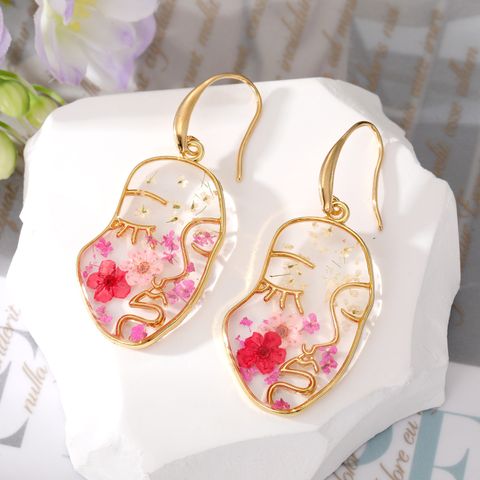 Wholesale Jewelry 1 Pair Fashion Human Face Alloy Drop Earrings