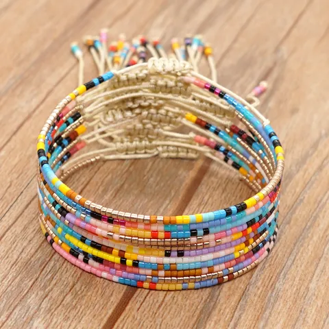 Bohémien Géométrique Verre Bracelets