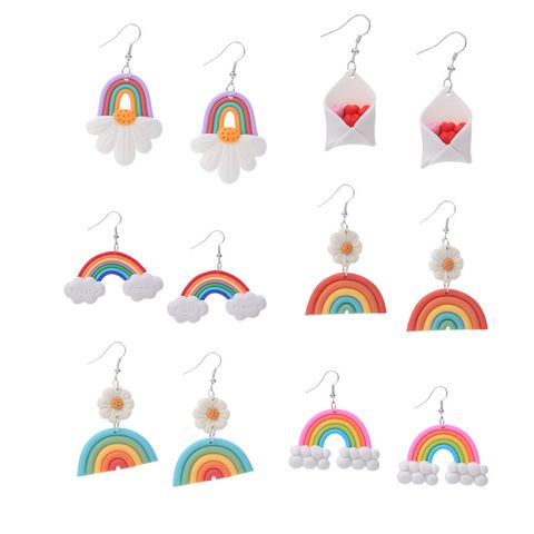 Cute Rainbow Soft Clay Earrings