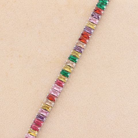 Fashion Geometric Copper Necklace Inlay Zircon Copper Necklaces