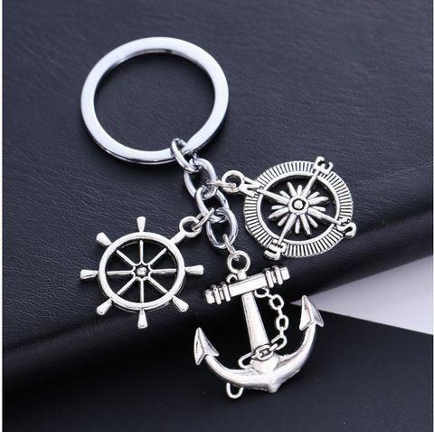 Compass Chain Rudder Anchor Fashion Alloy Keychain