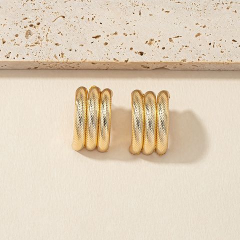 Fashion C Shape Plating Alloy Ear Studs