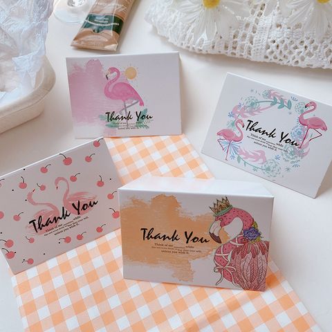 Sweet Festive Flamingo Paper Bronzing Card