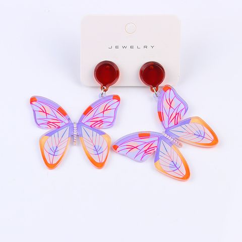 1 Pair Retro Butterfly Arylic Women's Chandelier Earrings