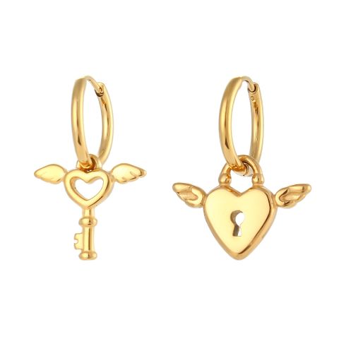 Retro Heart Shape Stainless Steel Earrings Plating Stainless Steel Earrings