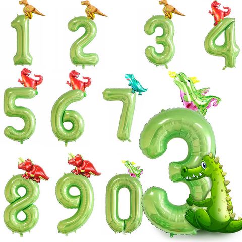 Date D'anniversaire Dinosaure Numéro Film D'aluminium Fête Ballon