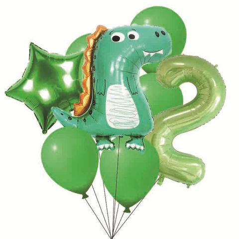 Birthday Dinosaur Number Star Aluminum Film Party Balloon