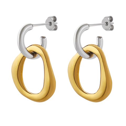 Mode Geometrisch Titan Stahl Ohrringe Überzug Edelstahl Ohrringe