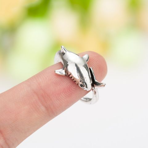 Cool Style Shark Metal Plating Unisex Open Ring