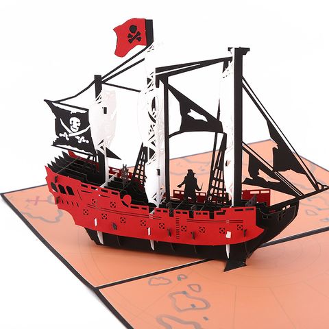 Halloween Pirate Ship Paper Party Festival Card