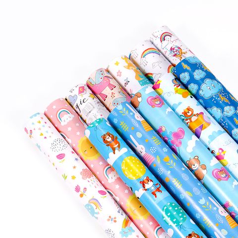 Children's Day Birthday Cartoon Coated Paper Party Gift Wrapping Supplies