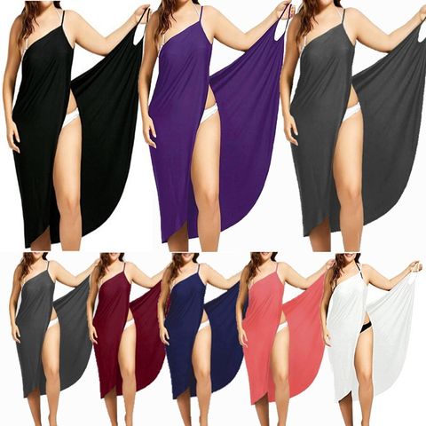 Europeo Y Americano  2022 Nuevo Color Sólido Sexy Vestido De Playa Ligas Mono Falda Corta Femenina 7 Colores 8 Yardas En Stock