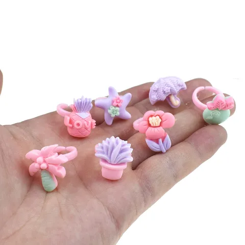 Accesorios De Plástico Para Niñas Con Anillo Rosa Para Niños