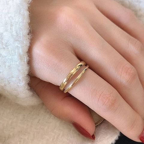Stainless Steel Fashion Plating Geometric Open Ring
