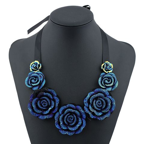 Retro Fashion Flower Resin Plating Resin Necklace