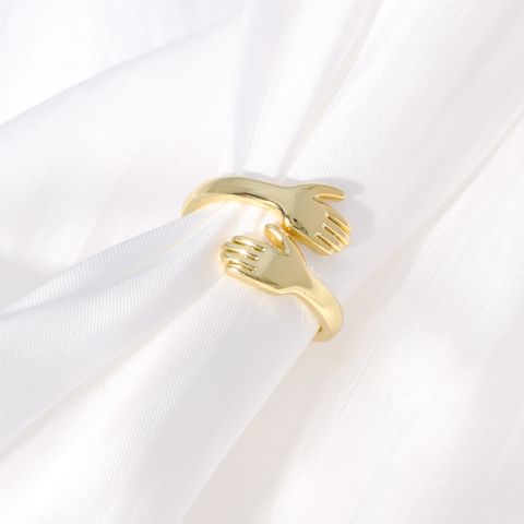 Fashion Palm Copper Open Ring Gold Plated Copper Rings 1 Piece