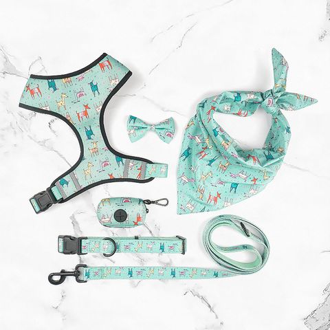 Fashion Printing Set Pet Products Comfortable Polyester Dog Harness Double-sided Printing Dog Breast Strap