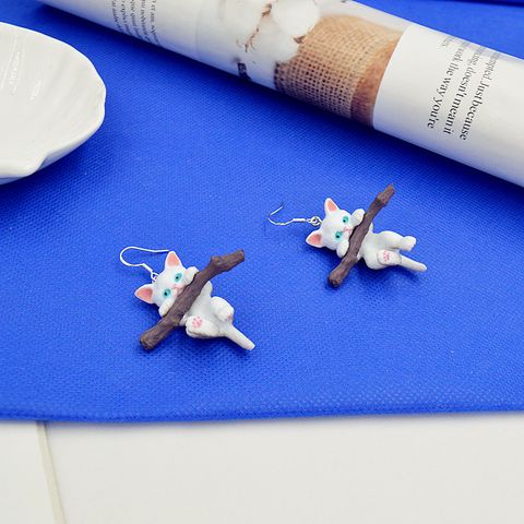 Cute Cat Soft Clay Drop Earrings