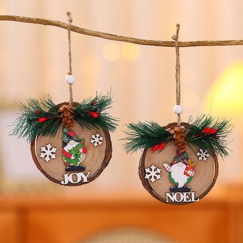 Christmas Doll Wood Party Hanging Ornaments