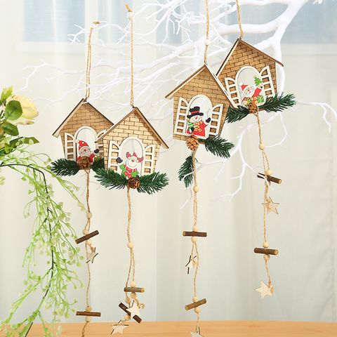 Christmas Santa Claus Snowman Wood Party Hanging Ornaments