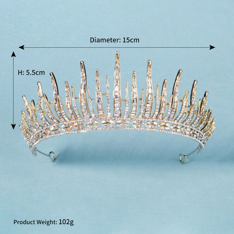 Retro Queen Crown Alloy Rhinestone Wedding Crown