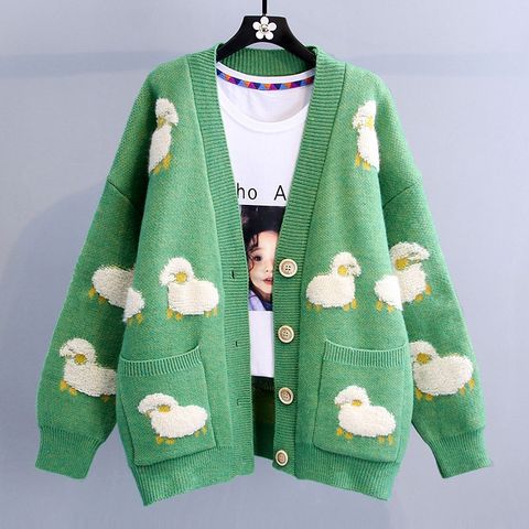 Fashion Alpaca Cotton Long Sleeve Regular Sleeve Pocket Sweater