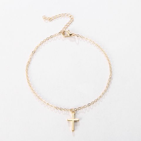 Ethnic Style Cross Alloy Plating Anklet 1 Piece