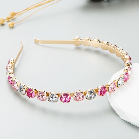 Women's Fashion Geometric Alloy Inlay Rhinestones Hair Band