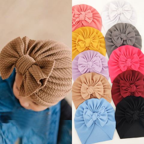 Children Unisex Fashion Solid Color Bow Knot Sleeve Cap