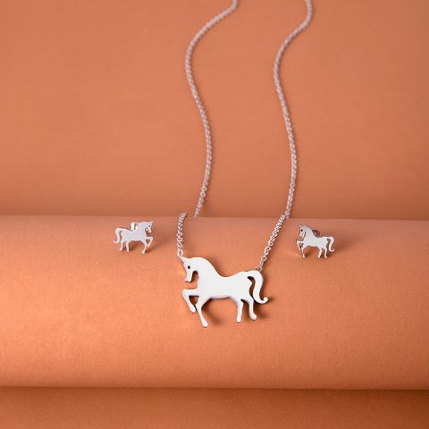 304 Stainless Steel Fashion Plating Horse Jewelry Set