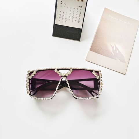 Unisex Fashion Geometric Pc Square Diamond Sunglasses