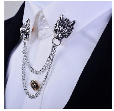 Gothic Wolf Alloy Plating Collar Pin